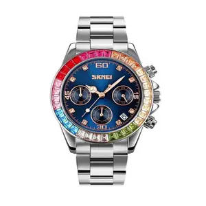 Skmei 9367 New Arrival Stainless Steel Strap Calendar Colorful Ladies Wristwatch - Variant 3