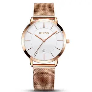 OLEVS 5869 Milanese Mesh Strap Waterproof Versatile Ultra Thin Couple's Wristwatch - Variant 3