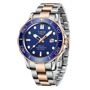 LIGE 8936 Analog Stainless Steel Waterproof Luxury Men's Watch - Variant 3