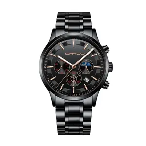 CRRJU 2260 High Quality Stainless Steel Multifunctional Quartz Classic Men's Watch - Variant 4