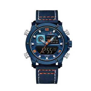 Naviforce NF9236 Military Style Comfortable Leather Strap Dual Movement Sports Men’s Watch - Variant 4