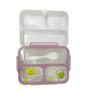 3-Compartment Leak-Proof Plastic Lunch Box