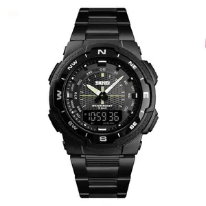 SKMEI 1370 Dual Time Premium Stainless Steel Sporty Men's Watch