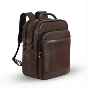 Smart New 4G Laptop Genuine Cow Leather Backpack with Big Space
