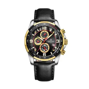 Naviforce NF8020L Luxury Leather Quartz Chronograph Casual Sports Style Men's Watch - Variant 2