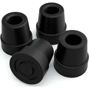 5/8 Inch 16mm Safety Soft Replacement Rubber Tip Cane for Walking Stick - 4 Pieces