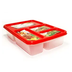 Multicolor 4-Container Plastic Tiffin Lunch Box - Variant 2