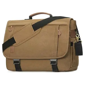 RAINSMORE Men 17.3 Inch Water-resistant Canvas Computer Office Work Bag