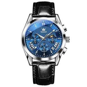 OLEVS 2876 Luxury Leather Strap Chronograph Analog Quartz Wristwatch for Men - Variant 4
