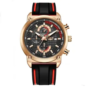 LIGE 10004 Silicone Strap Quartz Analog Premium Sporty Men's Watch - Variant 3