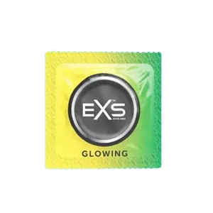 EXS Glow In The Dark Condom 3pcs 0.070mm Thin Silicone Lubricated