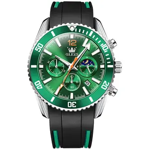 OLEVS 9916 Sports Waterproof Luminous Multifunction Silicone Band Men's Quartz Wristwatch  - Variant 2