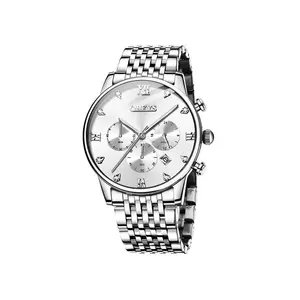 OLEVS 2868 Luxurious Waterproof Braided Stainless Steel Chain Men's Quartz Watch