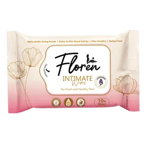 Floren Intimate Lavender Wipes for Odour Protection 10 Wipes (Dermatologically Tested)