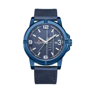 Naviforce NF9177 Top Quality Leather Strap Creative Calendar Unique Fashion Men's Watch - Variant 4