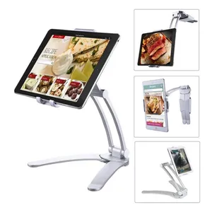 2-in-1 Adjustable Kitchen Desktop Stand iPad Wall Mount Holder