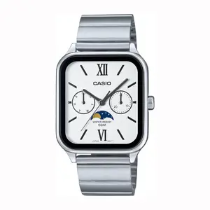 CASIO MTP-M305D-1A2VDF Moon Chaser Roman Hour Marker Silver Chain Unisex Analog Watch - Variant 2