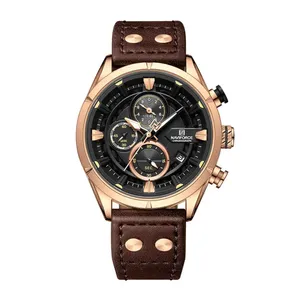 Naviforce NF8045 Vintage Sports Genuine Leather Men's Watch