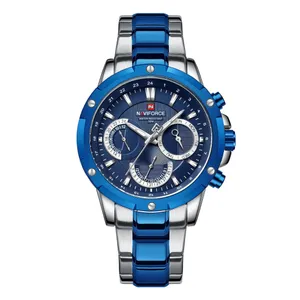 NAVIFORCE NF9196 Silver Stainless Steel Chronograph Men's Watch - Variant 2