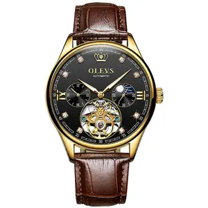 OLEVS 3601 Business Tourbillon Hollow Skeleton Waterproof Luminous Men's Watch