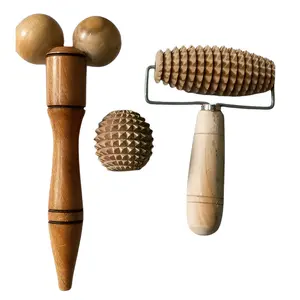 Wooden Acupressure Roller Set for Back, Neck & Foot Massage