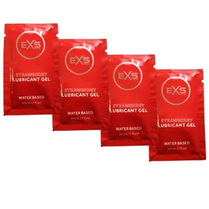 EXS Lubricant - Strawberry Flavored Water Based Lubricant 5ml x 4 Pouch 
