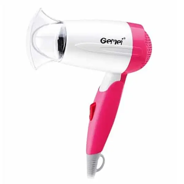 Gemei GM-1709 Foldable Professional Hair Dryer 1000W  – Color: Pink – View 1