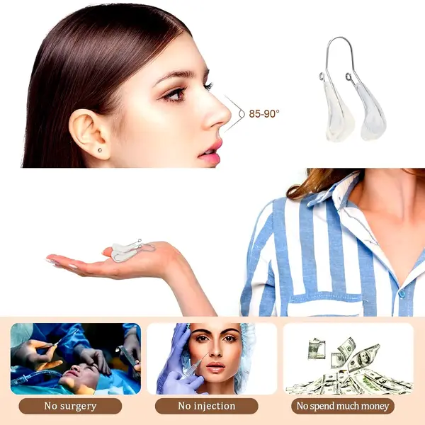 Magic Silicone Lifting Clip Nose Bridge Shaping Corrector Nose – Color: White – View 3