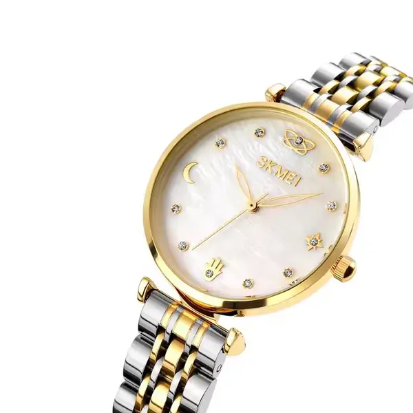 Skmei 1800 Quartz Stainless Steel Women’s Watch – Dial Color: Gold, Strap Color: Gold  – View 2