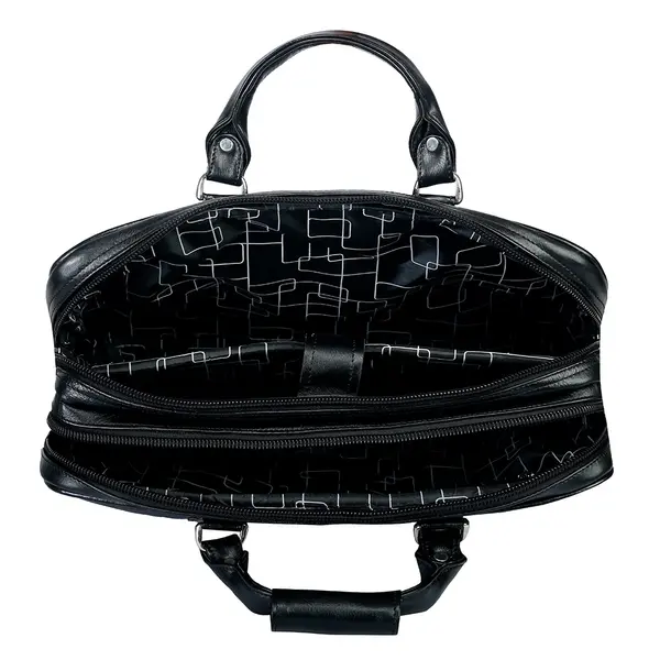 Water Resistant Casual Satchel Office Work Bag – Color: Black – View 3