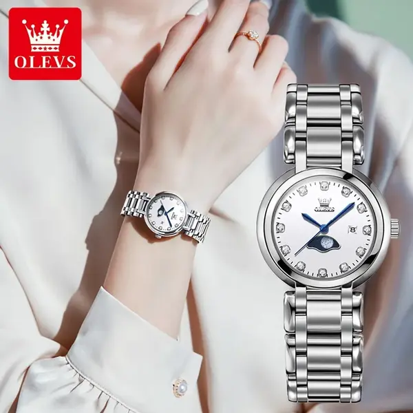 OLEVS 5573 Classic Luxury Alloy Bracelet Women’s Quartz Watch – View 4