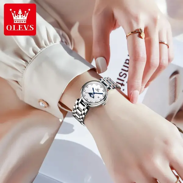 OLEVS 5573 Classic Luxury Alloy Bracelet Women’s Quartz Watch – View 3