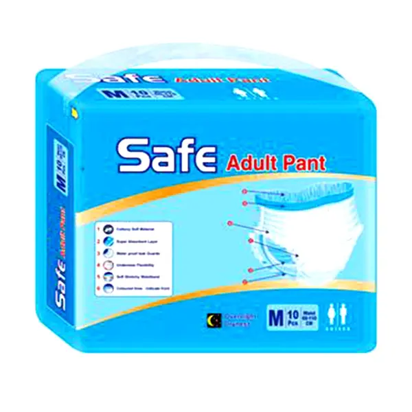 Safe Adjustable closure system Adult Diaper Pant – Size: M, Quantity: 10 pcs – View 1