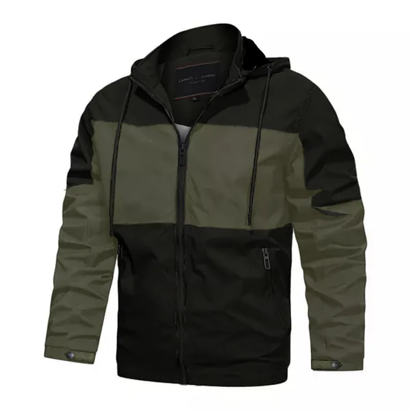 High Quality Twoil Jacket for Men with Hoode Black and Olives – Color: Black, Size: M – View 1