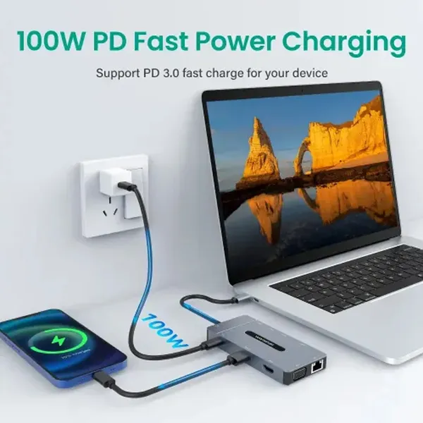 Yuanxin X-80311 Multiport 11 in 1 Type-C Hub – View 3
