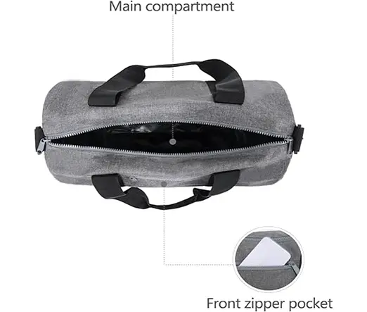 Women Men 12L Fitness Workout Adjustable Detachable Shoulder Strap Lightweight Gym Bag – Color: Gray – View 2