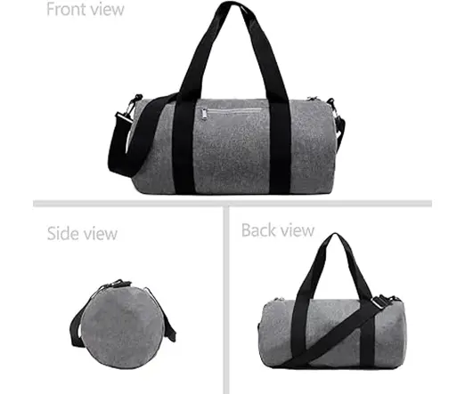 Women Men 12L Fitness Workout Adjustable Detachable Shoulder Strap Lightweight Gym Bag – Color: Gray – View 3