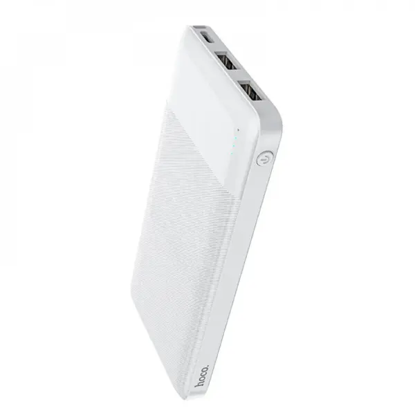 HOCO J72 10000mAh Dual USB LED Battery Indicator Intelligent Power Bank – Color: White – View 1