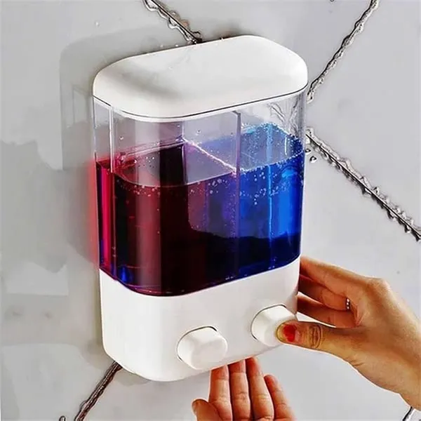 Wall-Mounted Transparent Liquid Soap Dispenser for Bathroom Refillable and Manual – View 2