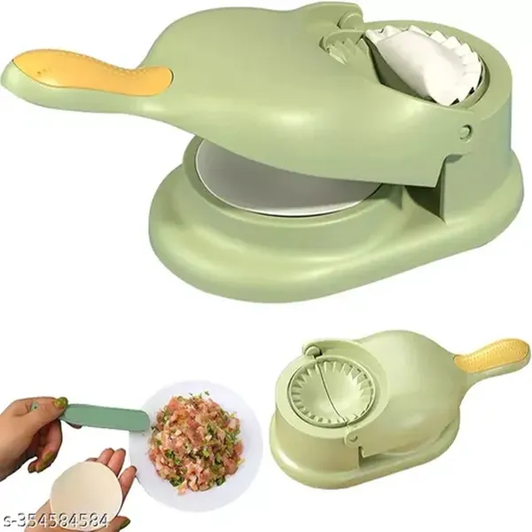 2 in 1 Dumpling Maker Ghughra Momos Maker Machine – Color: Green – View 3