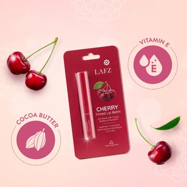 LAFZ Halal Cherry Tinted Lighten dark lips Lip Balm 1.5g – View 4