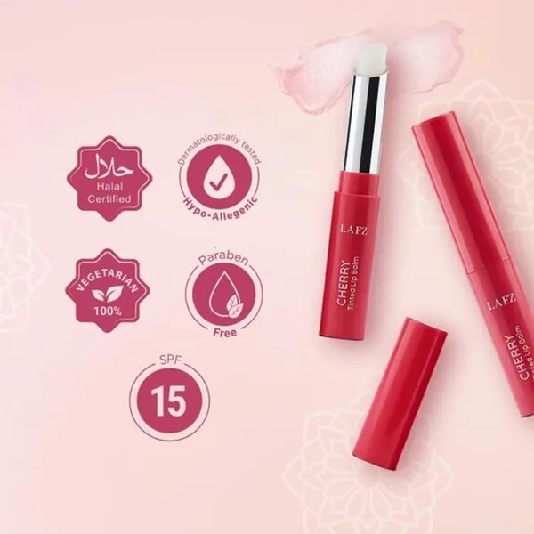 LAFZ Halal Cherry Tinted Lighten dark lips Lip Balm 1.5g – View 3
