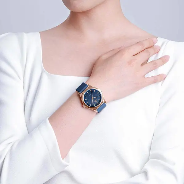 Naviforce NF5051 Comfortable Silicone Quartz Casual Fashion Women's Watch – Dial Color: Blue, Strap Color: Blue – View 3