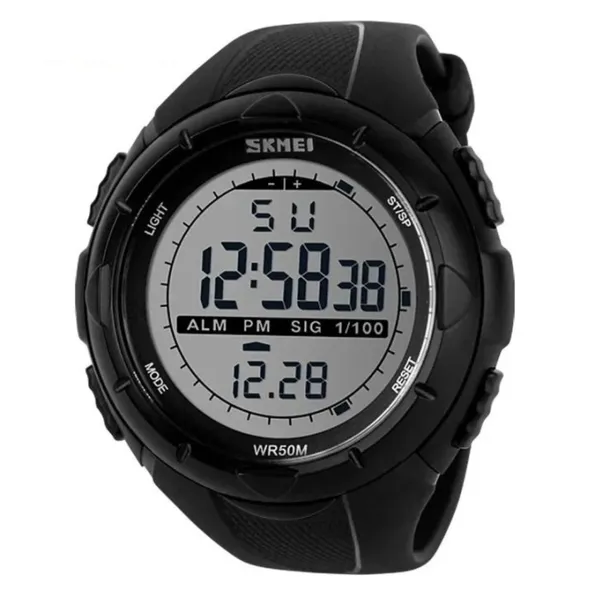 SKMEI 1025 Trend Function Waterproof Sports Men’s Watch – Dial Color: Black, Strap Color: Black – View 1