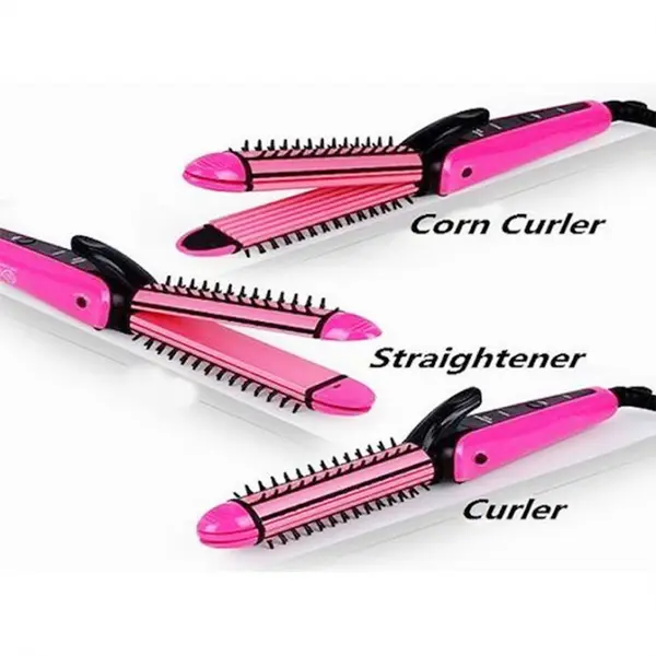 Kemei Km 6855 Multifunctional Hair Stick Curler Rollers And Straightener – View 2