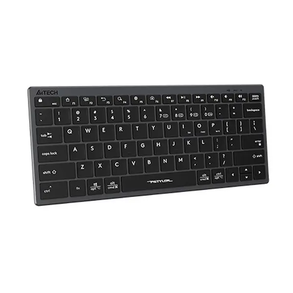 A4TECH Fstyler FBX51C Rechargeable Bluetooth & 2.4G Wireless Keyboard – Color: Black – View 1