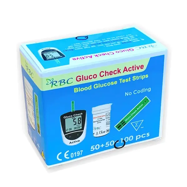 RBC Gluco Check Active Test Strips for Blood Sugar – Number Of Strips: 100 – View 2