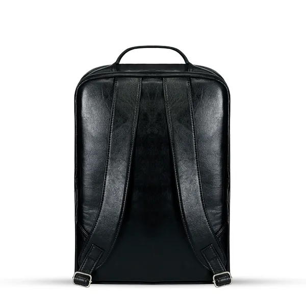 100% Genuine Cow Leather Unique & Stylish Big Size Leather Backpack – Color: Black – View 4