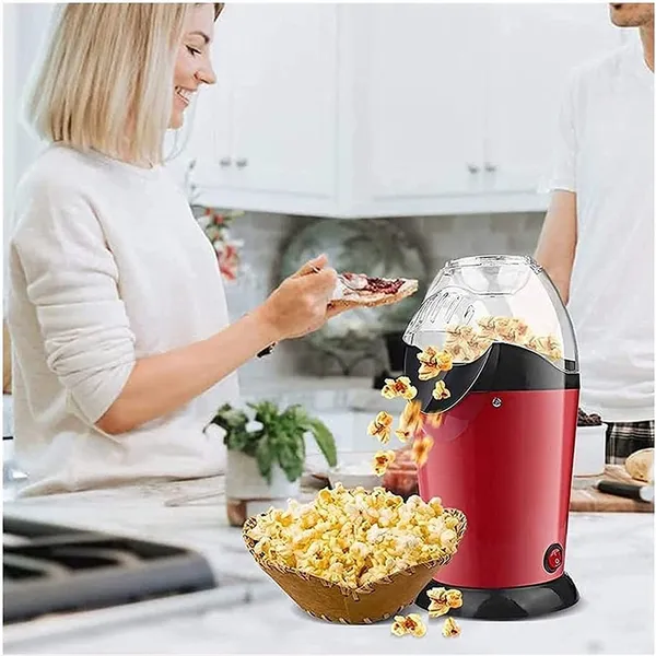 Mini Electric Hot Air Popcorn Machine Small 1200 W Electric Oil Free Popcorn Maker – Color: Red – View 4