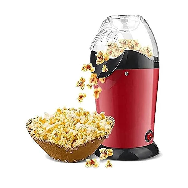 Mini Electric Hot Air Popcorn Machine Small 1200 W Electric Oil Free Popcorn Maker – Color: Red – View 1